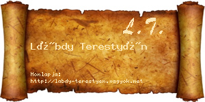 Lábdy Terestyén névjegykártya